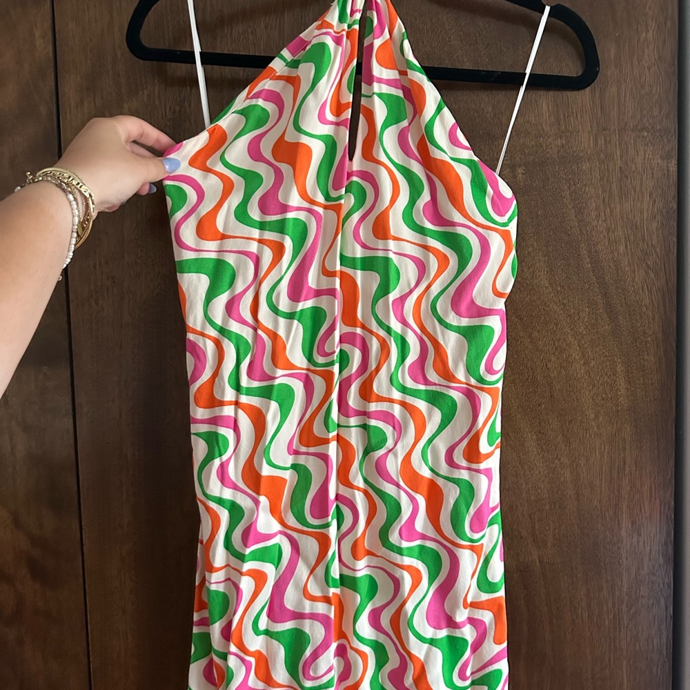Zara Multicolor Wavy Pattern Dress